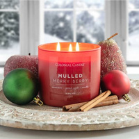 Colonial Candle Pop Of Color ароматическая соевая свеча в стекле 3 фитиля 14,5 унций 411 г - Mulled Merry Berry (Глинтвейн с веселой ягодой)