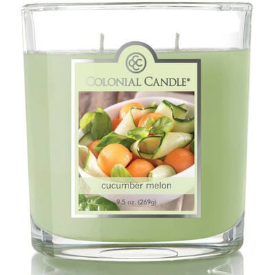 Soy scented candle in glass 2 wicks Colonial Candle 269 g - Cucumber Melon