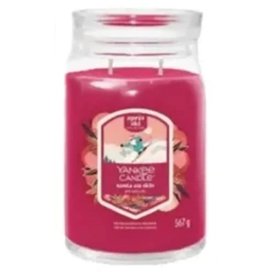 Yankee Candle Signature grote feestelijke geurkaars in glazen pot 567g - Santa On Skis