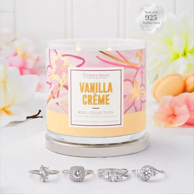 Charmed Aroma papuošalų žvakė vanilė 12 uncijų 340 g žiedas - Vanilla Creme