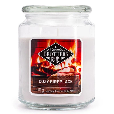 Grande bougie parfumée en verre Cozy Fireplace 510 g Candle Brothers