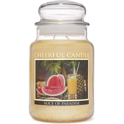 Cheerful Candle scented candle in large jar 2 wicks 24 oz 680 g - Slice of Paradise