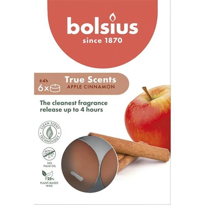 Bolsius True Scents podgrzewacze tealighty zapachowe 6 szt - Jabłko & Cynamon Apple & Cinnamon