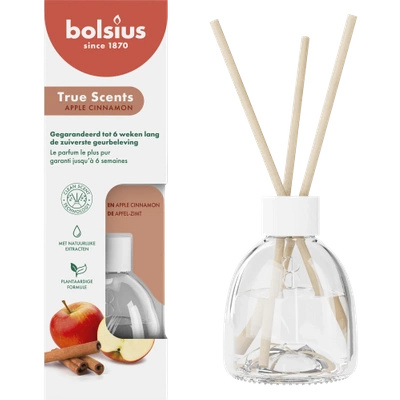 Bolsius fragrance diffuser sticks 60 ml True Scents glass - Apple Cinnamon Apple Cinnamon