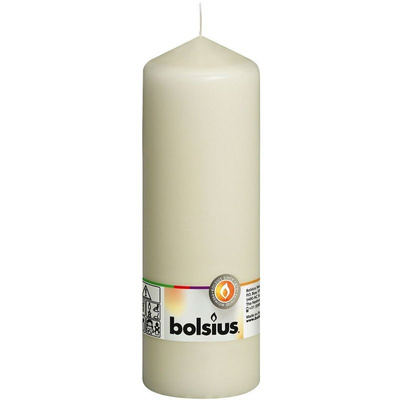 Bolsius solid pillar trunk candle unscented 20 cm 200/68 mm - Cream