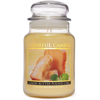 Cheerful Candle большая ароматическая свеча в стеклянной банке 2 фитиля по 24 унции 680 г - Lemon Butter Pound Cake