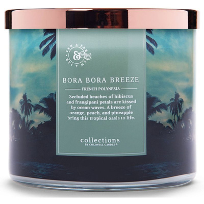 Colonial Candle Travel grande bougie parfumée au soja 3 mèches 411 g - Bora Bora Breeze