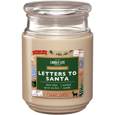 Candela profumata natalizia grande in vetro Letters To Santa Candle-lite 510 g