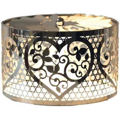 Coperchio girevole per candele metallo Heart Silver Woodbridge