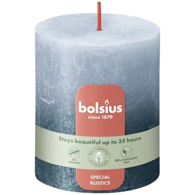 Bolsius Rustic Fading Metallic trunk nugget candle rustic metallized ombre unscented 8 cm 80/68 mm - Blue Metallic Sky Blue Metallic