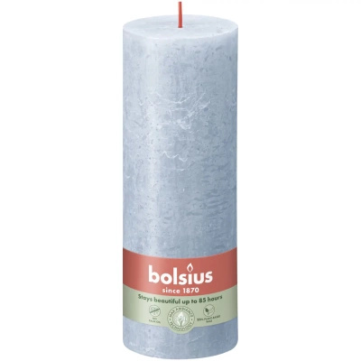 Bolsius solid trunk candle rustic post Rustic Shine 190/68 mm 19 cm - Blue Sky Blue