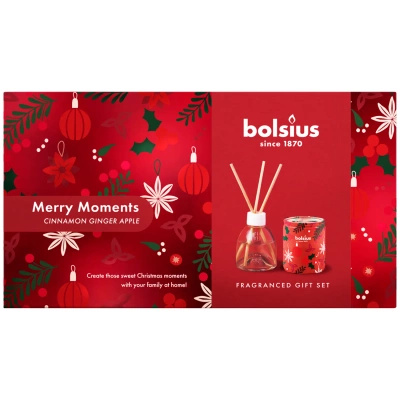 Bolsius merry Moments Weihnachtsgeschenk-Set Apfel und Zimt