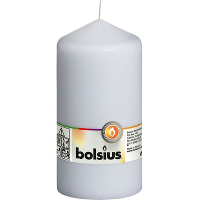 Bolsius solid pillar trunk candle unscented 15cm 150/78 mm - White