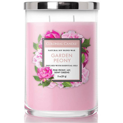 Soja geurkaars met essentiële oliën Garden Peony Colonial Candle