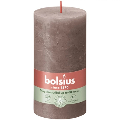 Bolsius rustic trunk candle post Rustic Shine 130/68 mm 13 cm - Taupe