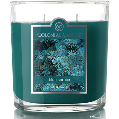 Soju kvapo žvakė stiklinėje su 2 dagčiais Colonial Candle 269 g - Eglė Blue Spruce