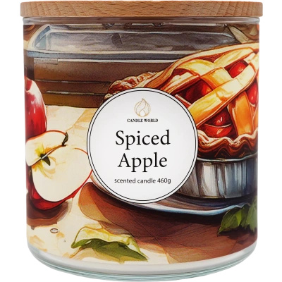 Candle World sojová vonná svíčka 3 knoty Spiced Apple 460 g