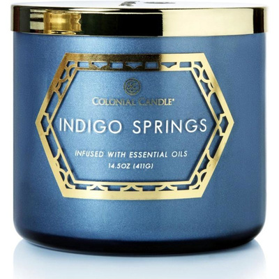 Grande bougie parfumée au soja Colonial Candle Luxe 3 mèches 14,5 oz 411 g - Indigo Springs