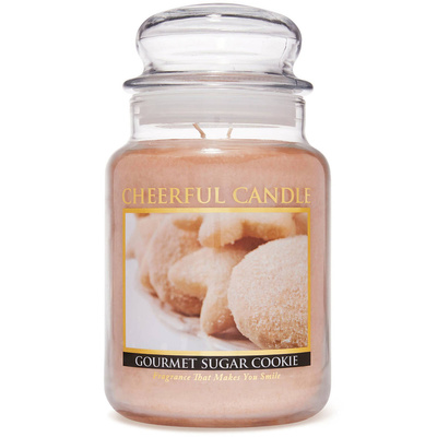 Cheerful Candle grande candela profumata in barattolo di vetro 2 stoppini 24 oz 680 g - Gourmet Sugar Cookie