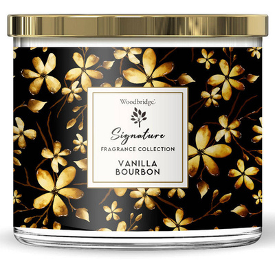 Woodbridge Signature Collection grande bougie parfumée 3 mèches en verre 410 g - Vanilla Bourbon