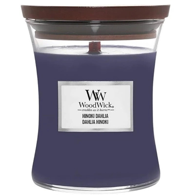 WoodWick medium scented candle with wooden wick jasmine 9.7 oz 275 g - Hinoki Dahlia