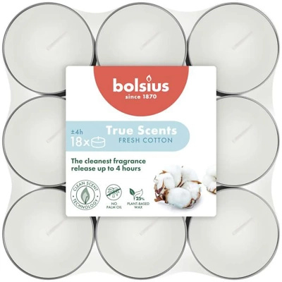 Bolsius True Scents vonné svícny 18 ks - Fresh Cotton Fresh Cotton