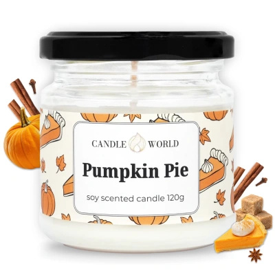 Candle World sójová vonná sviečka Pumpkin Pie 120 g Tekvica
