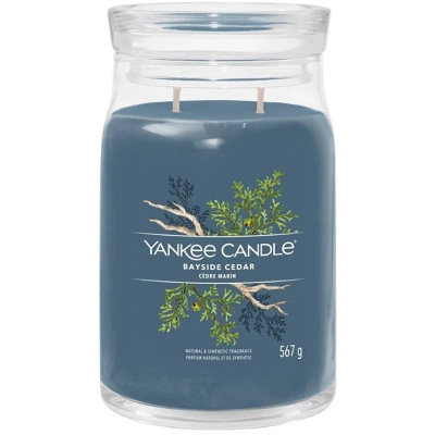 Yankee Candle Signature velká vonná svíčka ve skleněné dóze 567 g - Bayside Cedar