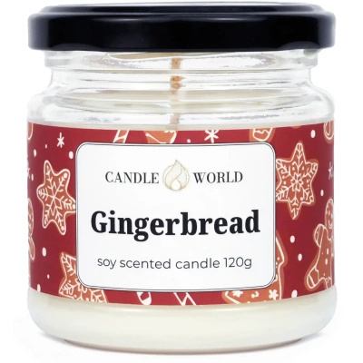 Candle World slavnostní svíčka s vůní sóji ve sklenici Gingerbread 120 g