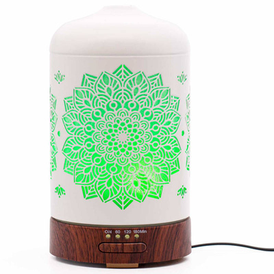 Diffuseur d'arôme d'aromathérapie à ultrasons blanc Mandala éclairage LED coloré 16 cm Aroma Dream Calm