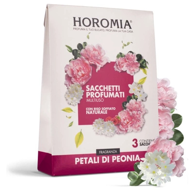 Kvapų paketėlis drabužių spintai Italų premium Petali di Peonia Horomia 3 vnt. x 12 g