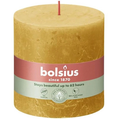 Bolsius kaimiškas bagažinės žvakių postas Rustic Shine 100/100 mm 10 cm - Geltona medaus korio spalva