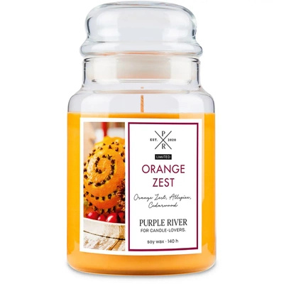 Grande bougie de soja parfumée un verre l'orange et à la cannelle Orange Zest Purple River 623 g