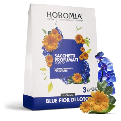 Sada vrecúšok s vôňou do šatníka taliansky premium Blue Fior Di Lotos Horomia 3 ks. x 12 g