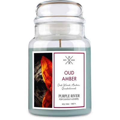 Sójová vonná sviečka Oud Amber Purple River 623 g