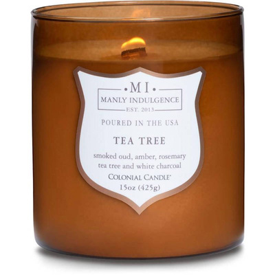 Sojowa świeca zapachowa męska drewniany knot Colonial Candle - Tea Tree