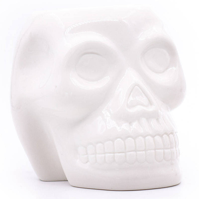 Duftlampe Skull Weiss Keramik Schädel