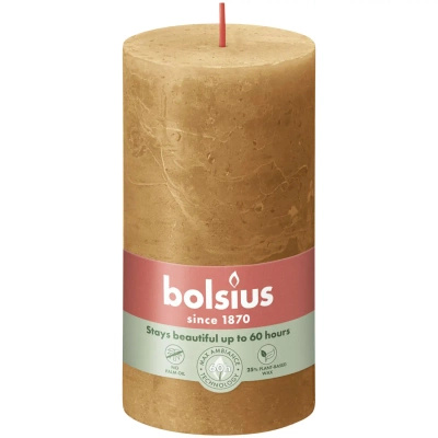 Bolsius rustic trunk candle post Rustic Shine 130/68 mm 13 cm - Spicy Brown