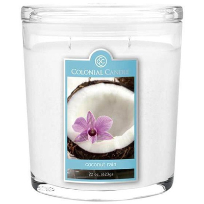 Duża świeca zapachowa owalna Colonial Candle 623 g - Coconut Rain