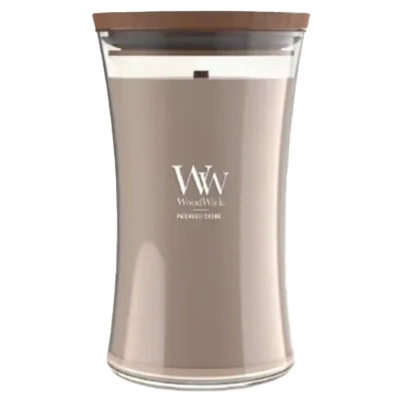 WoodWick vela perfumada grande con mecha de madera 21.5 oz 610 g - Patchouli Créme