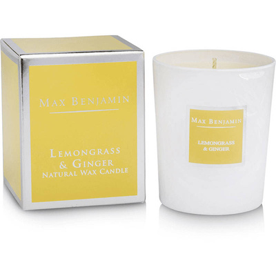 Vonná svíčka Max Benjamin ve skleněné ruční výrobě - ​​Lemongrass & Ginger