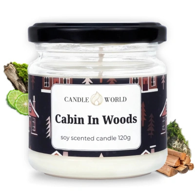 Candle World bougie de soja parfumée pot Cabin In Woods 120 g Bois Mousse