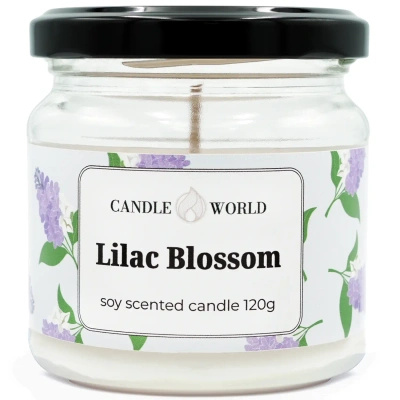 Candle World sojowa świeca zapachowa słoik Lilac Blossom 120 g Kwiat bzu
