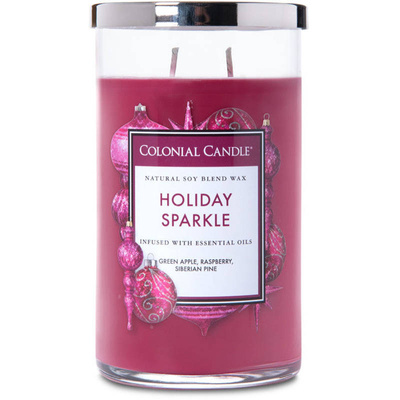 Colonial Candle Klassieke grote sojageurkaars in tumblerglas 19 oz 538 g - Holiday Sparkle