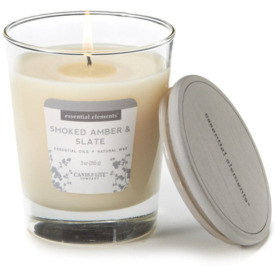 Vonná svíčka přírodní s esenciálními oleji - Smoked Amber Slate Candle-lite