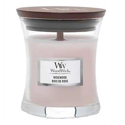 WoodWick small scented candle with wooden wick wood 85 g - Rosewood