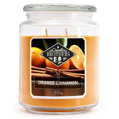 Didelė kvapioji žvakė stiklinėje Orange Cinnamon Candle Brothers 510 g