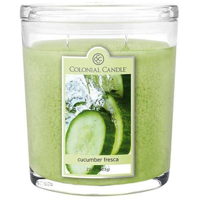 Große ovale Duftkerze Colonial Candle 623 g - Cucumber Fresca