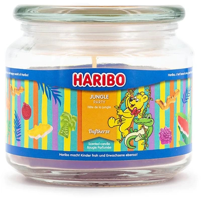 Haribo geurkaars in glas Jungle Party exotische vruchten 300 g