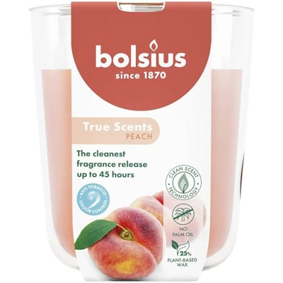 Bolsius True Scents glazen geurkaars 97/83 mm - Perzik